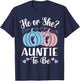 Halloween He or She Auntie to Be Pumpkin Gender Reveal T-Shirt - T-Shirt | Navy