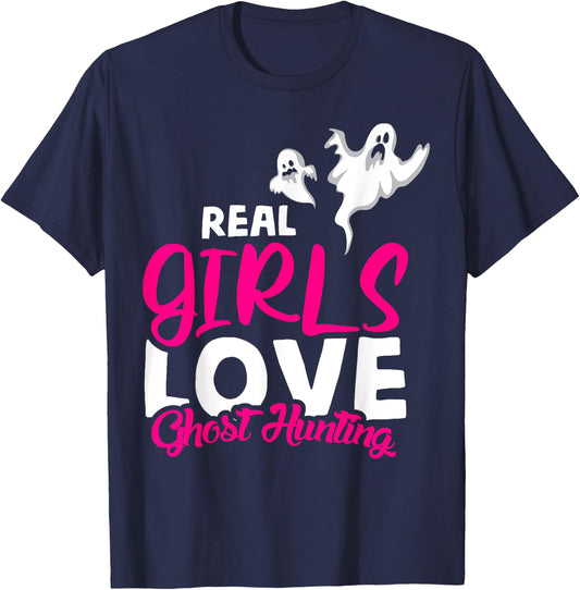 Real Girls love Ghost hunting design ghost hunter T-Shirt - T-Shirt | Navy