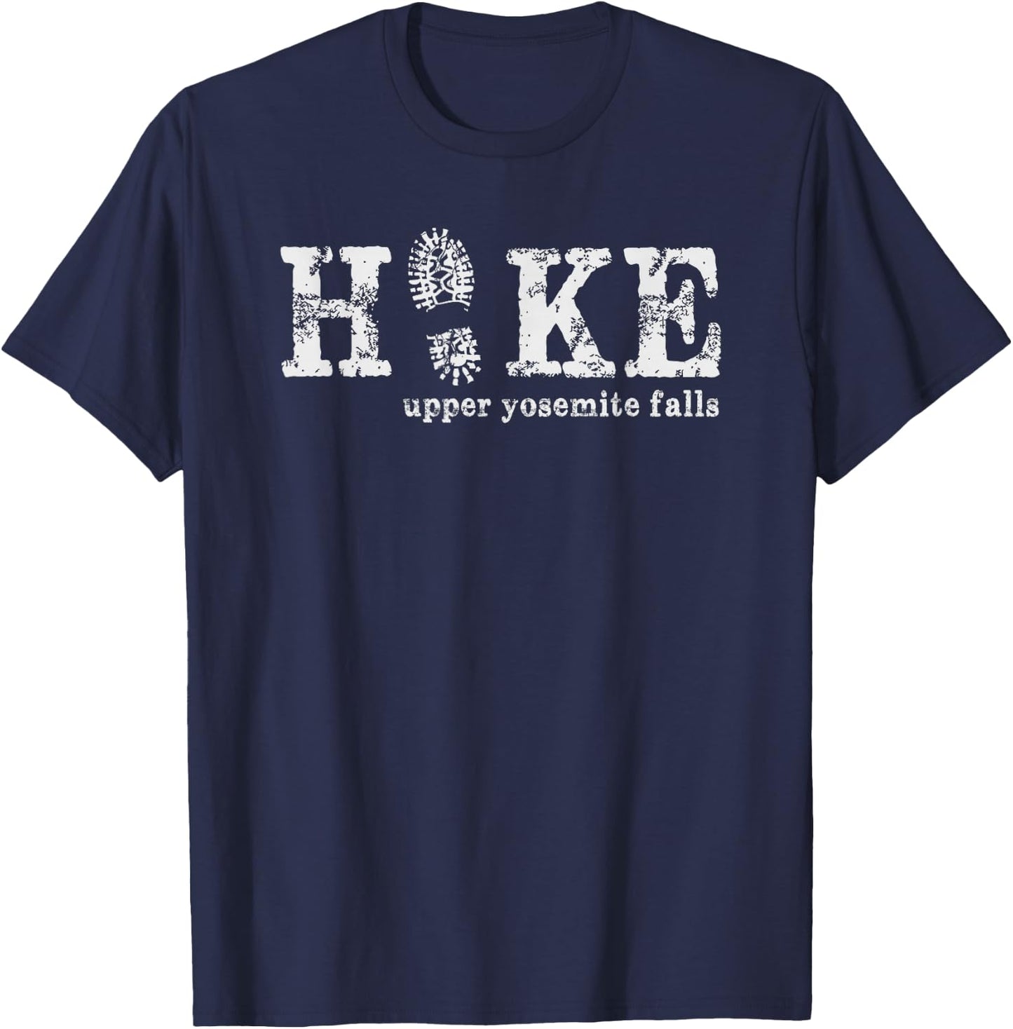 Hike Upper Yosemite Falls Trail Yosemite National Park T-Shirt - T-Shirt | Navy