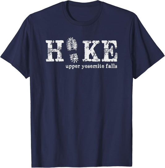 Hike Upper Yosemite Falls Trail Yosemite National Park T-Shirt - T-Shirt | Navy