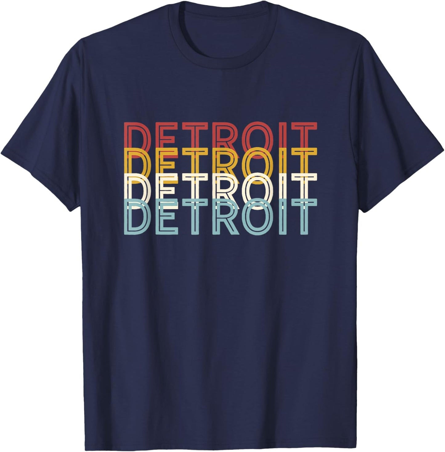 US American City 70's Retro USA - Vintage Detroit T-Shirt - T-Shirt | Navy
