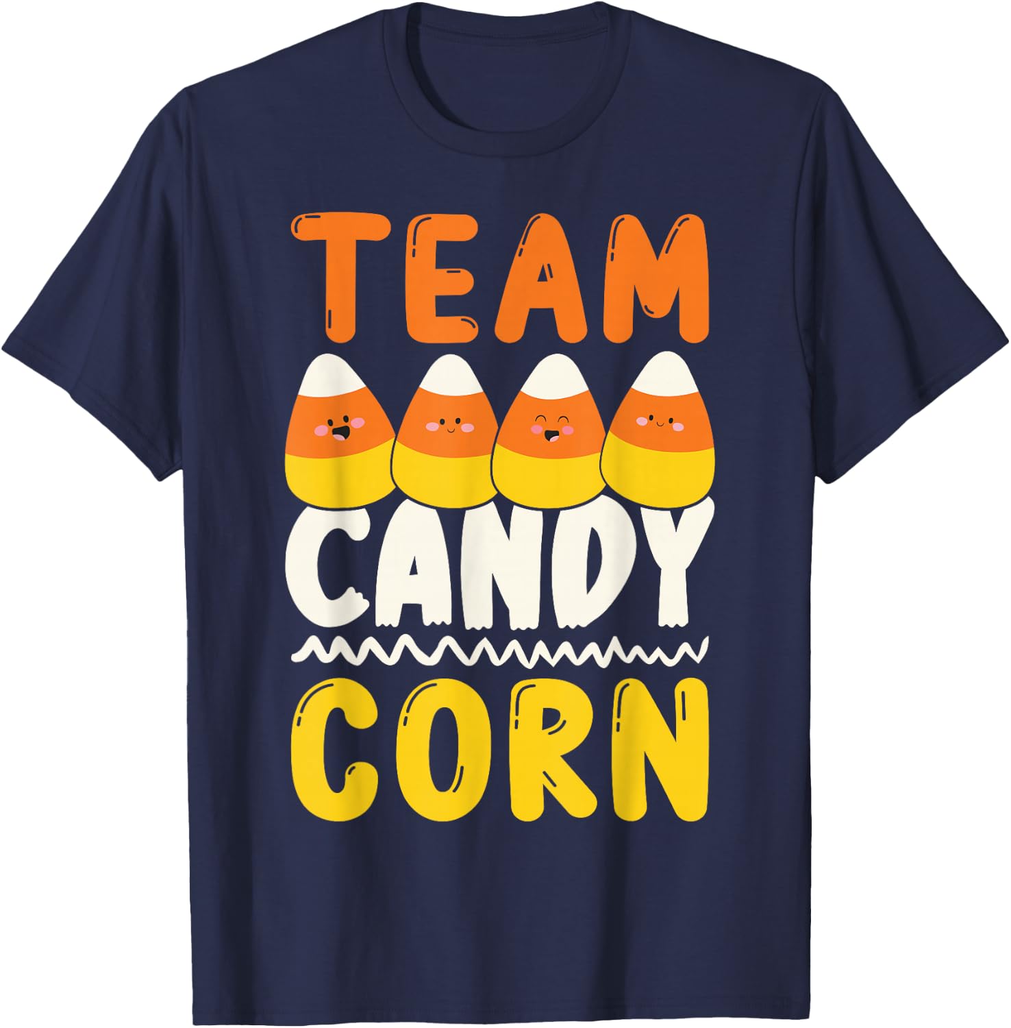 Team Candy Corn Funny Halloween Scary Lazy Costume Kids T-Shirt - T-Shirt | Navy