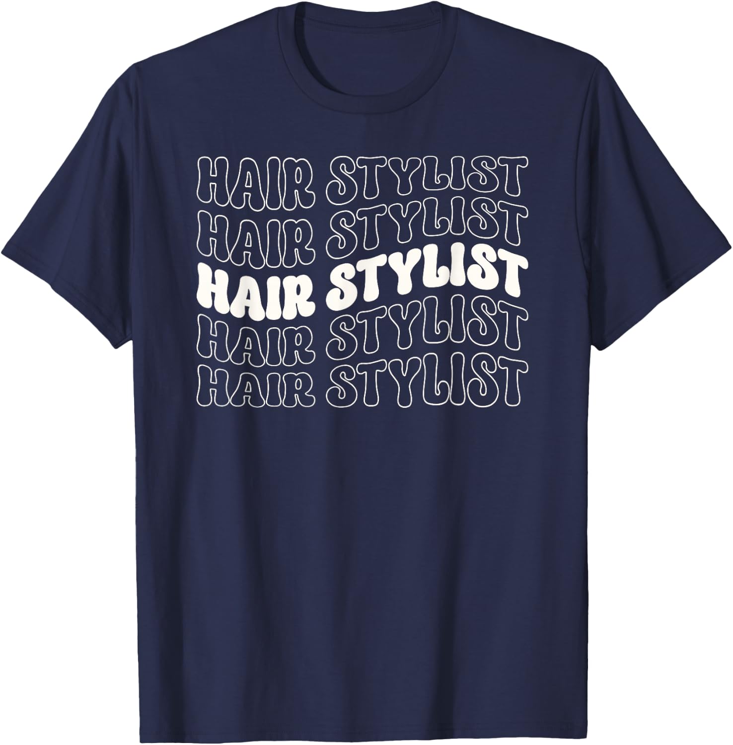 Hair Stylist Retro Groovy Hairdresser Salon Men Women Barber T-Shirt - T-Shirt | Navy