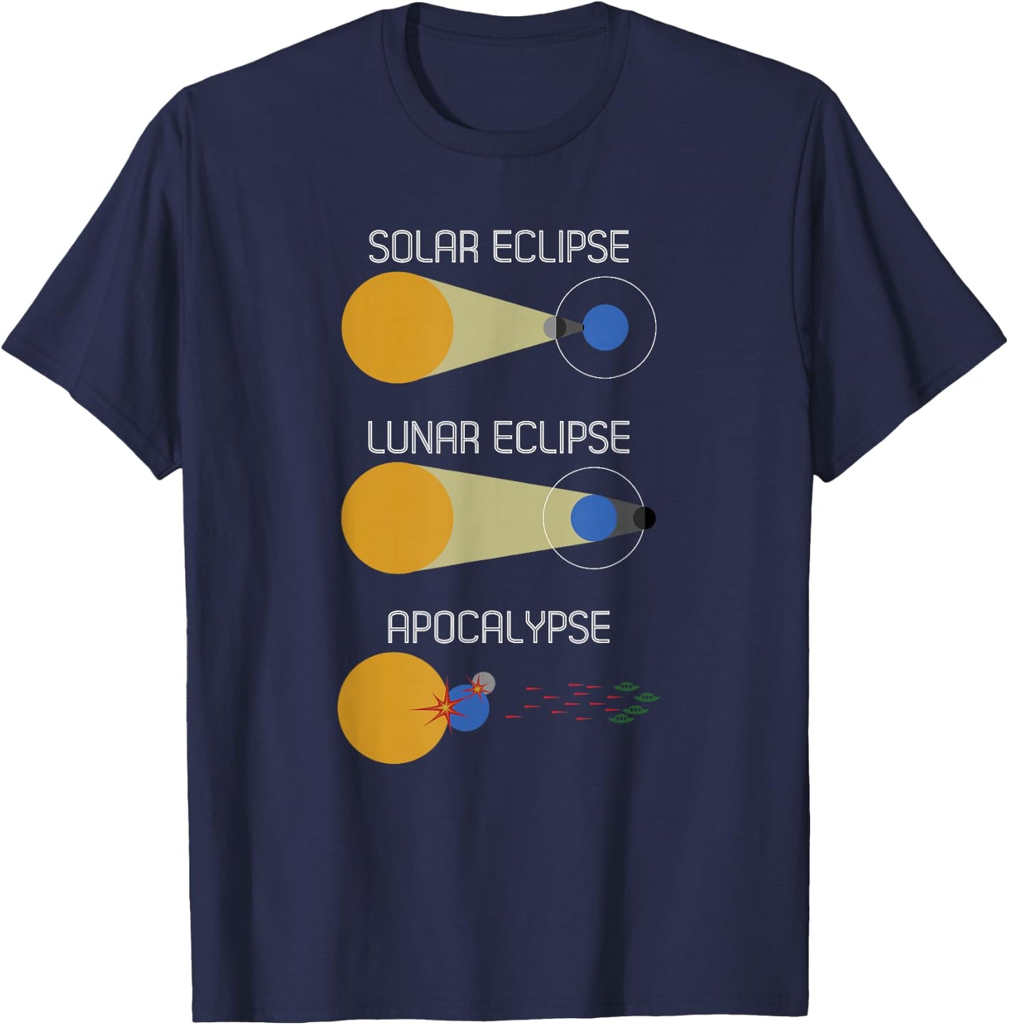 Eclipse Or Apocalypse: Funny Solar Eclipse Science T-Shirt - T-Shirt | Navy