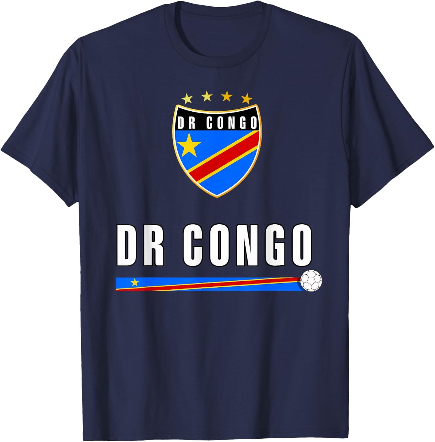 Retro DR Congo Flag Congolese Pride Lovers T-Shirt - T-Shirt | Navy