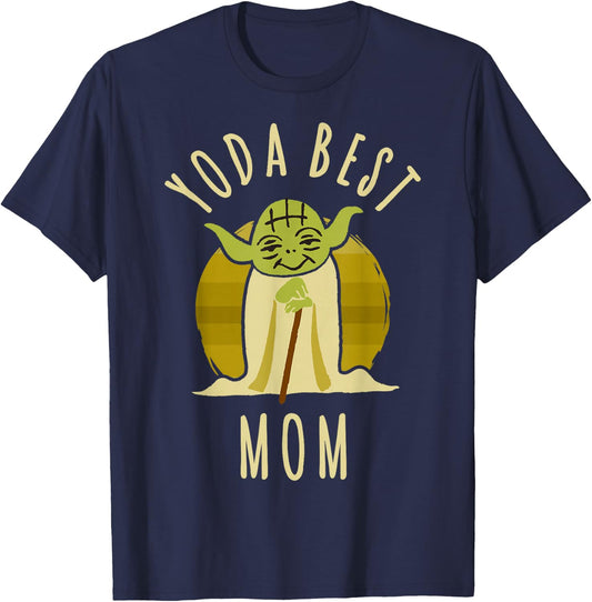 Star Wars Yoda Best Mom Cartoon Yoda T-Shirt - T-Shirt | Navy