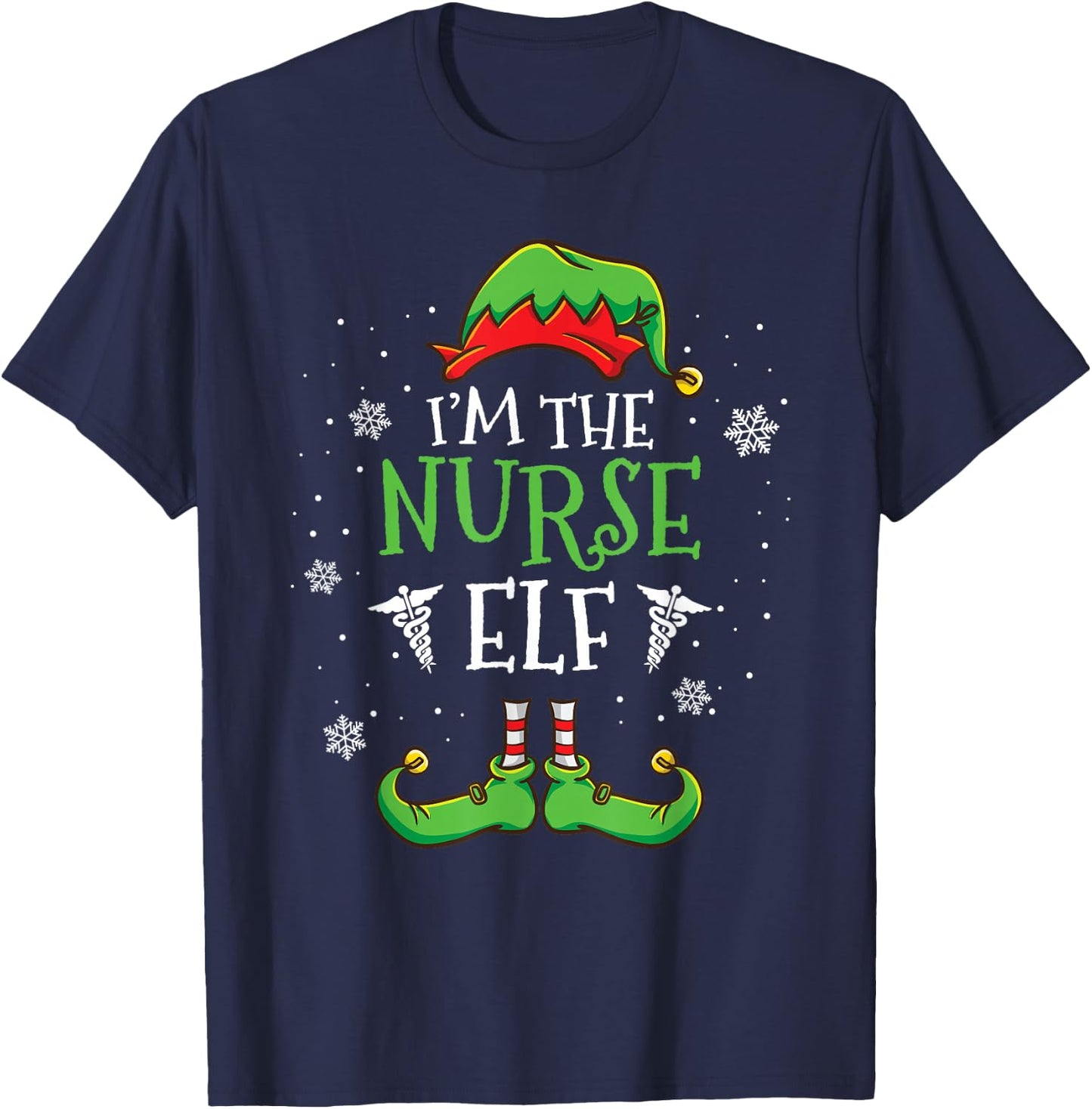 Im The Nurse Elf Christmas T-Shirt - T-Shirt | Navy