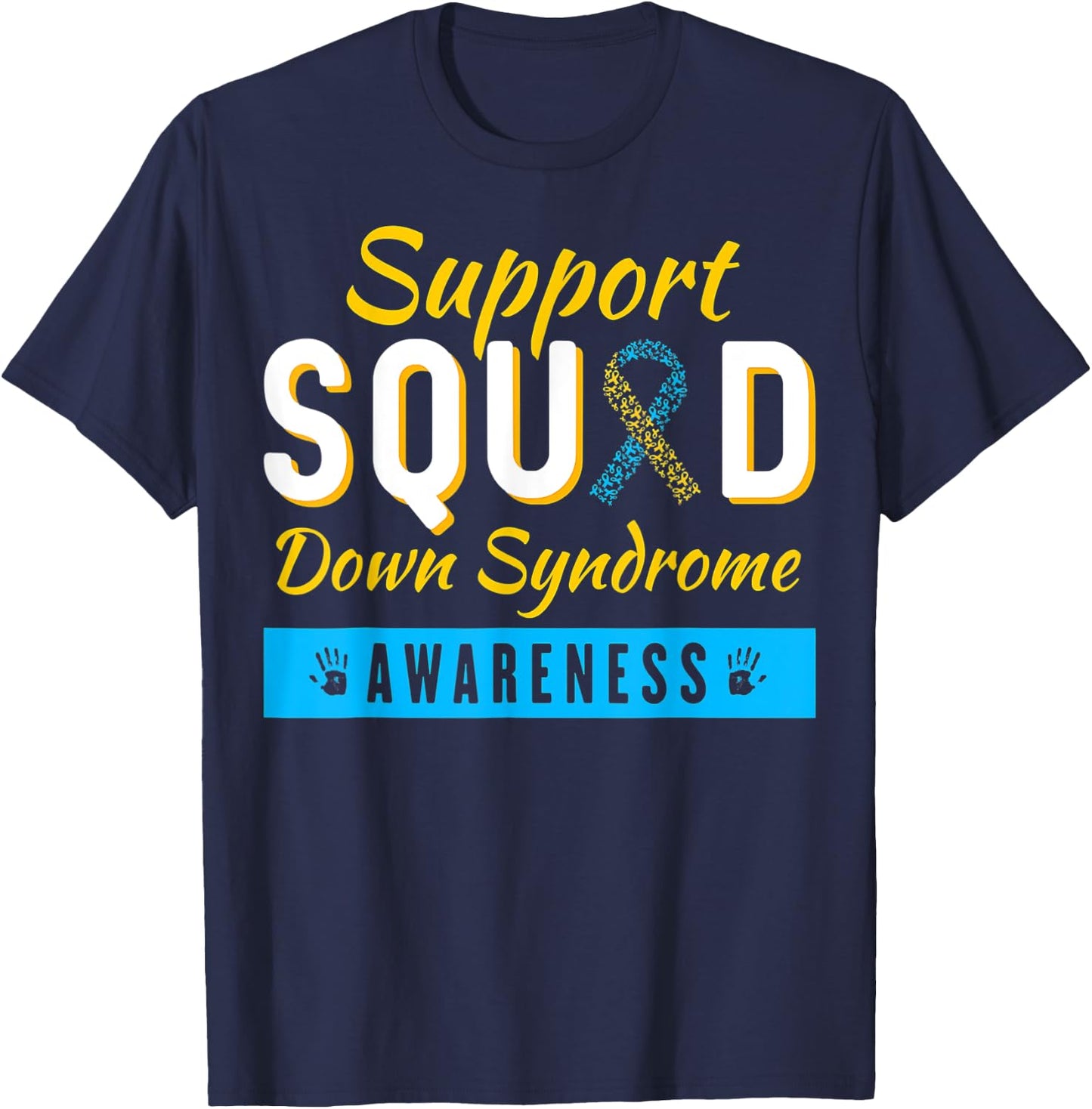 Down Syndrome Awareness month Ribbon Support Squad Men kids T-Shirt - T-Shirt | Navy
