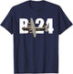 B-24 B24 Liberator WW2 Bomber Plane Pilot T shirt T-Shirt - T-Shirt | Navy