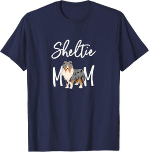 Sheltie Shelties MERLE Sheltie Mom T-Shirt - T-Shirt | Navy
