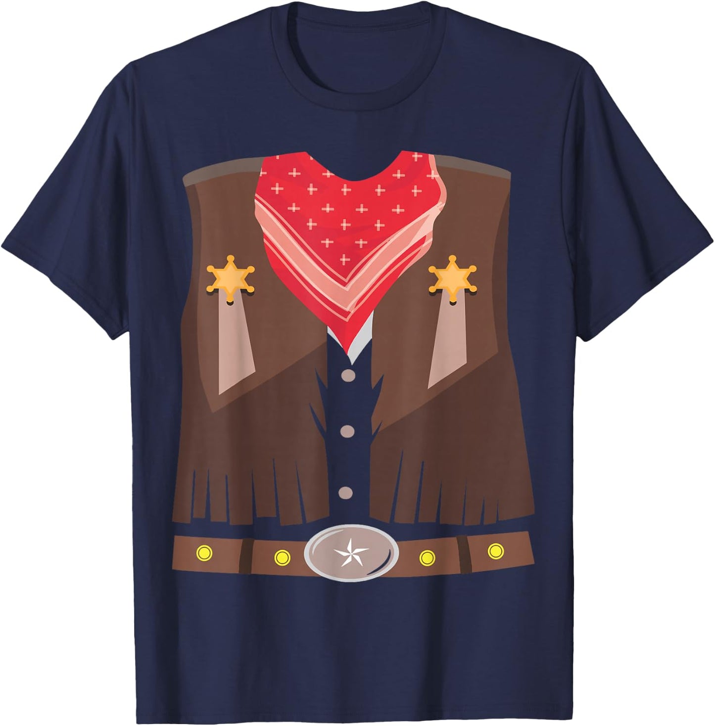 Western Cowboy Halloween Costume Men Women Kids Cowboy T-Shirt - T-Shirt | Navy