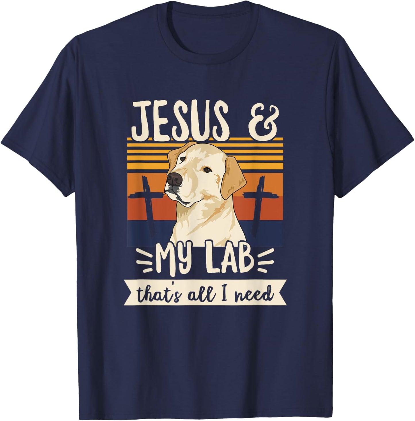 Dogs Design for a Yellow Labrador Retriever Owner T-Shirt - T-Shirt | Navy