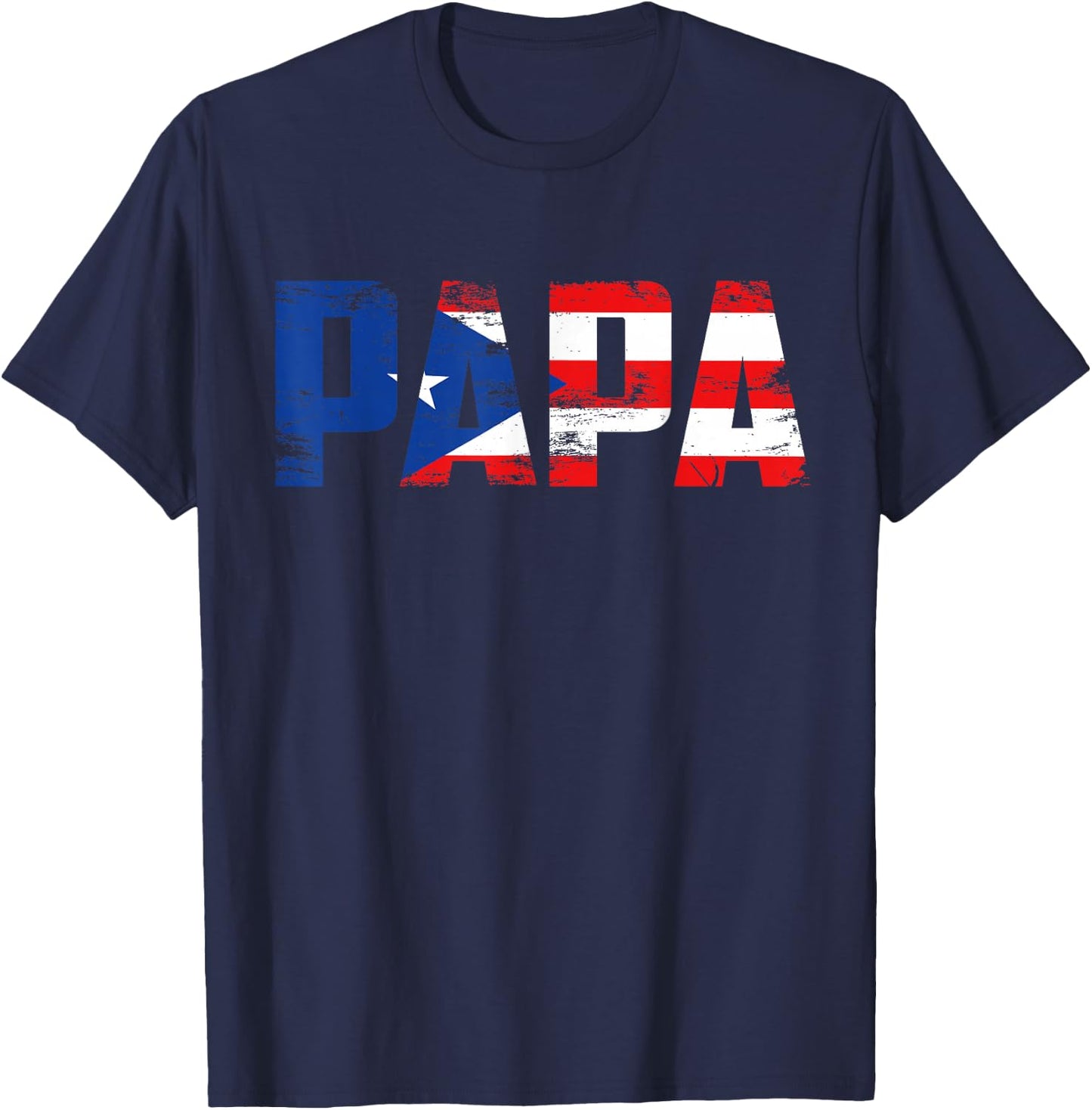 Papa Puerto Rico Flag Pride Fathers Day Puerto Rican Men T-Shirt - T-Shirt | Navy