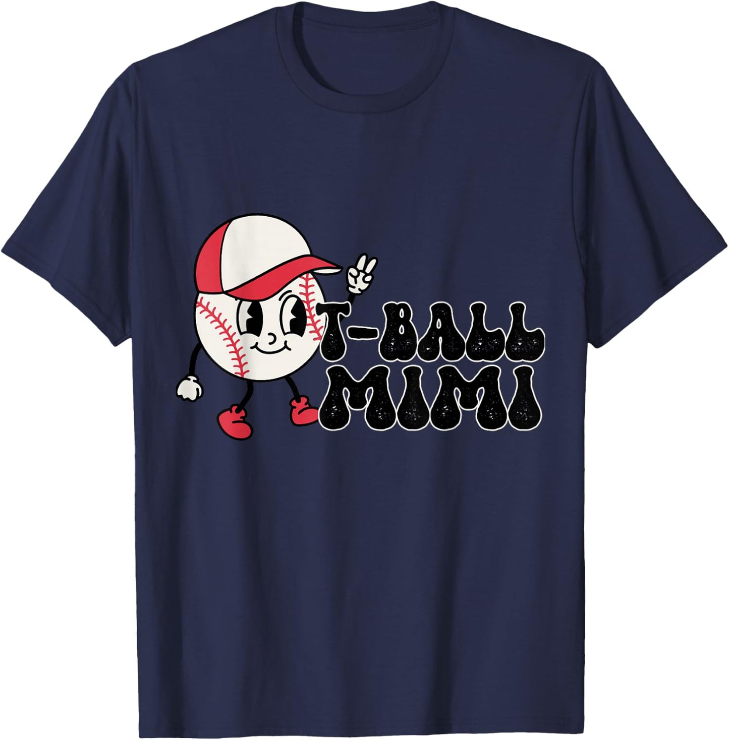 T-ball T Ball Mimi Cartoon Ball Vintage Cute Trendy T-Shirt - T-Shirt | Navy