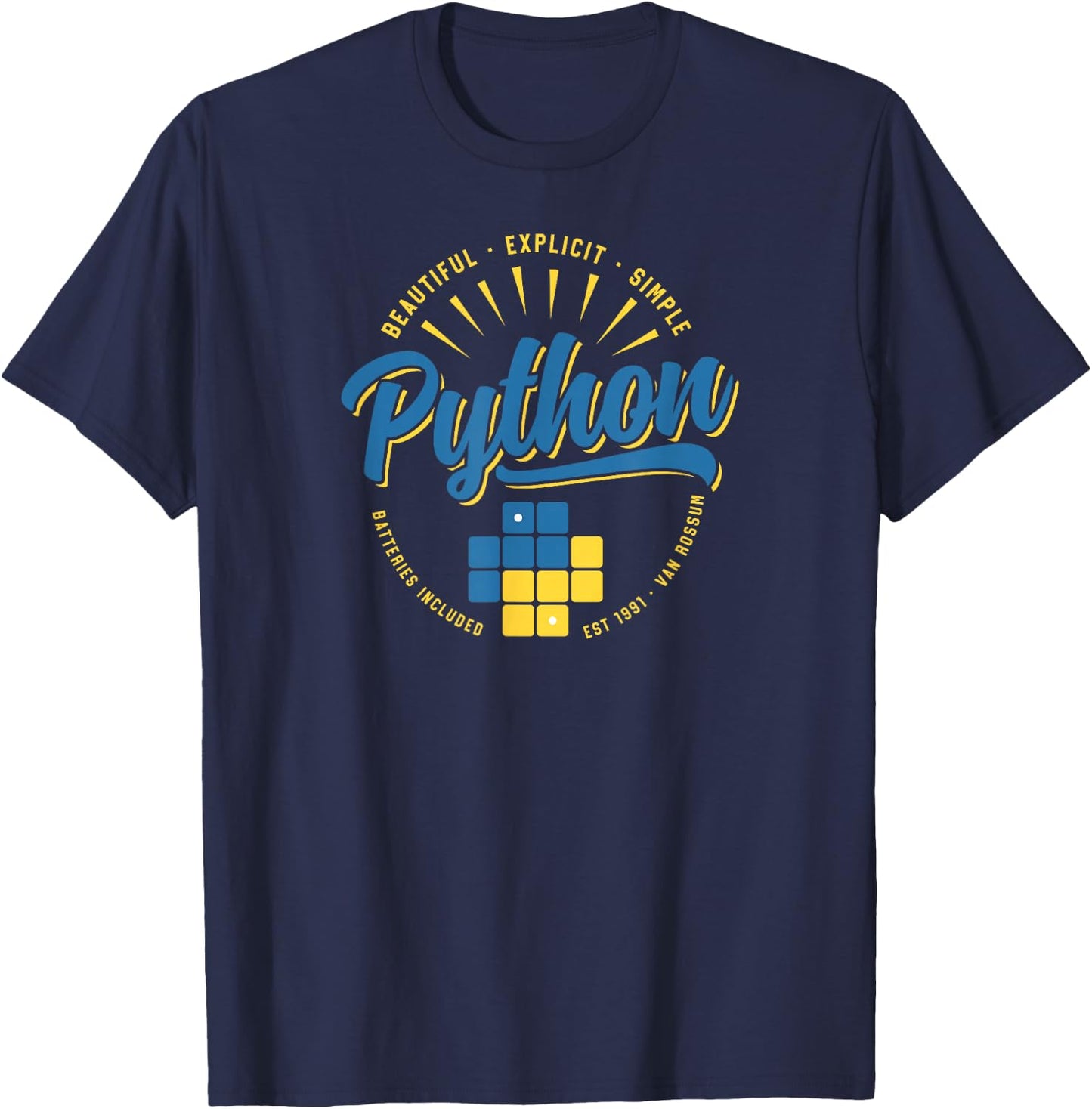 Vintage Python Programming Language T-Shirt - T-Shirt | Navy