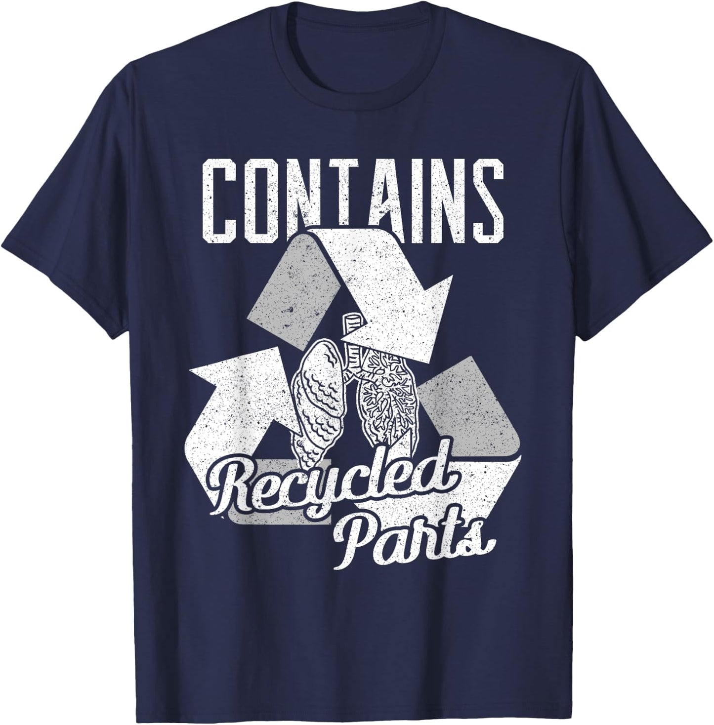 Contains recycled parts, lung transplant T-Shirt - T-Shirt | Navy