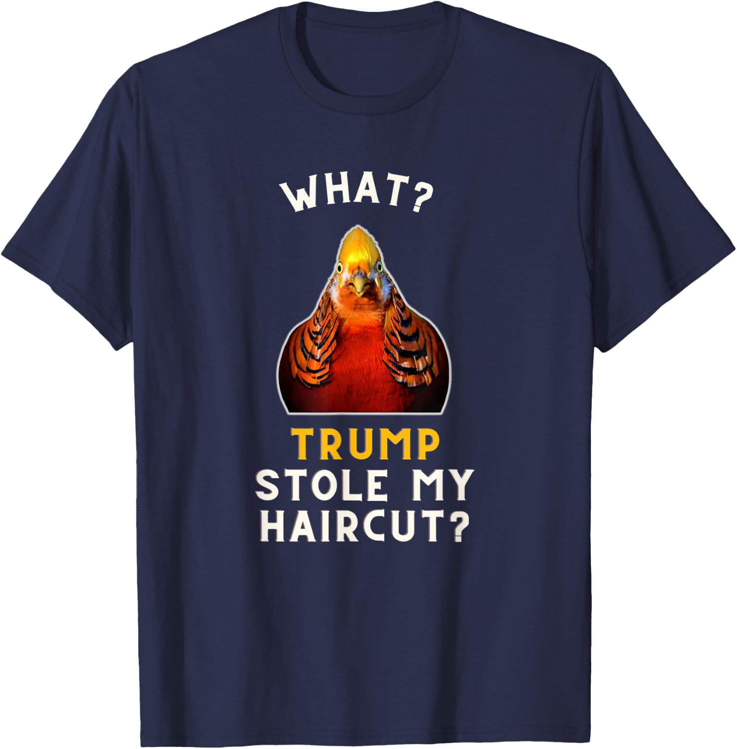 Golden pheasant Meme Bird Men Women Kids T-Shirt - T-Shirt | Navy