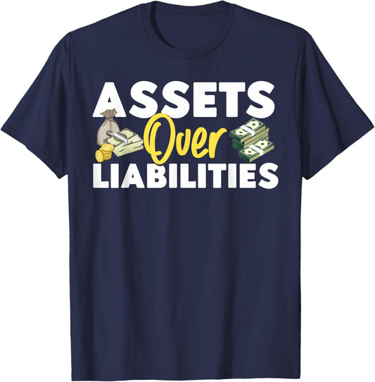Accountant Bookkeeper Accounting Assets Over Liabilities T-Shirt - T-Shirt | Navy
