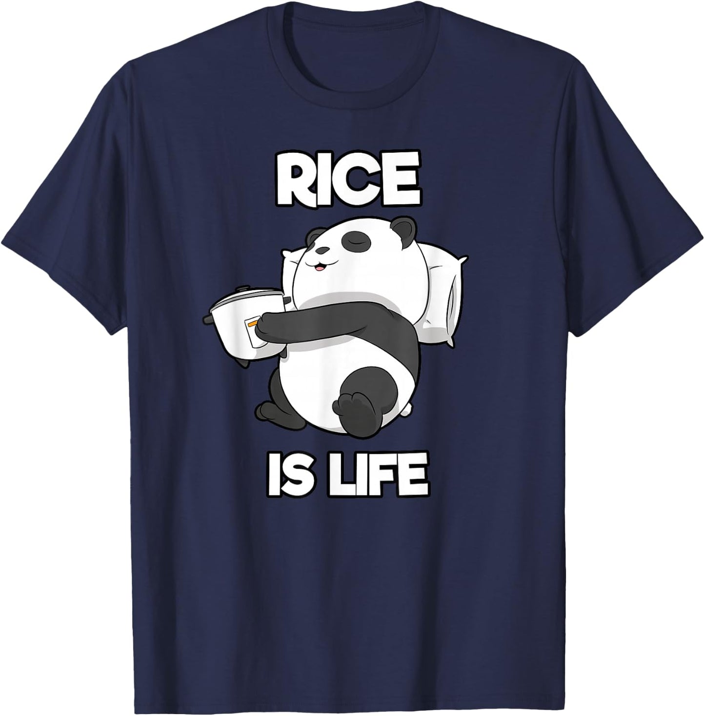 Panda Rice Is Life Rice Cooker T-Shirt - T-Shirt | Navy