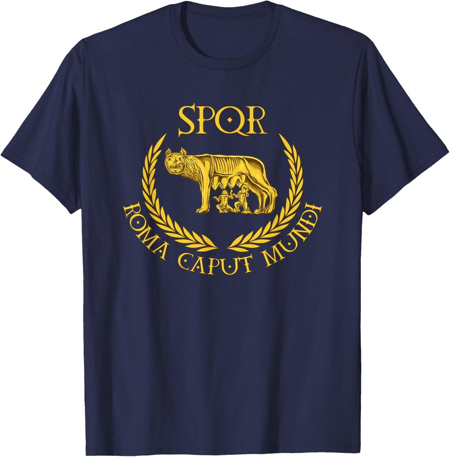 SPQR - Roma Caput Mundi - Capitoline Wolf T-Shirt - T-Shirt | Navy