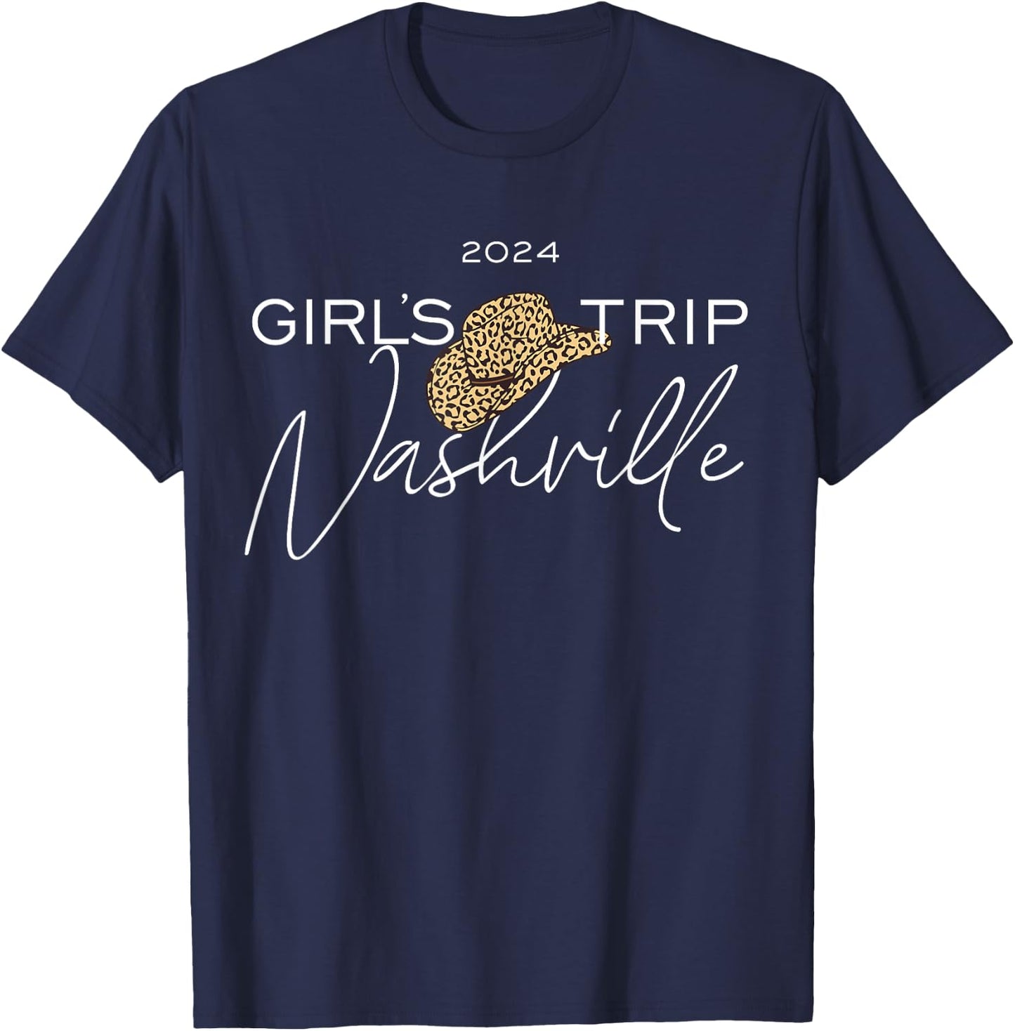 Nashville Girls Trip 2024 Nash Weekend Boots Booze Besties T-Shirt - T-Shirt | Navy