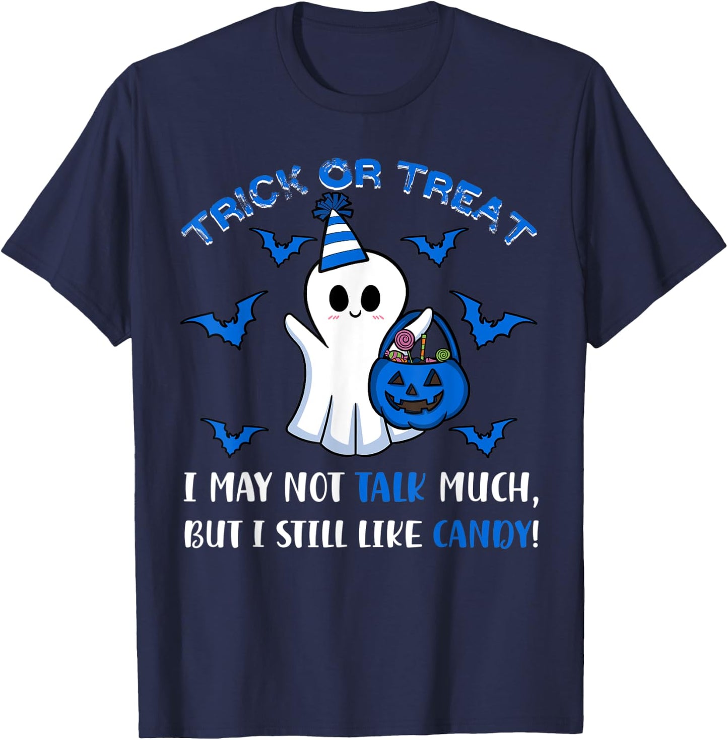 Autism ASD Awareness Halloween Trick Or Treat Candy T-Shirt - T-Shirt | Navy