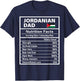 Jordanian Dad Nutrition Facts Father's Day National Heritage T-Shirt - T-Shirt | Navy