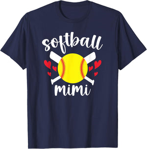 Softball Mimi Proud Mimi Of A Softball Player Mimi T-Shirt - T-Shirt | Navy