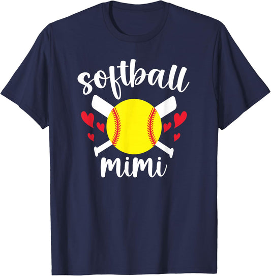 Softball Mimi Proud Mimi Of A Softball Player Mimi T-Shirt - T-Shirt | Navy
