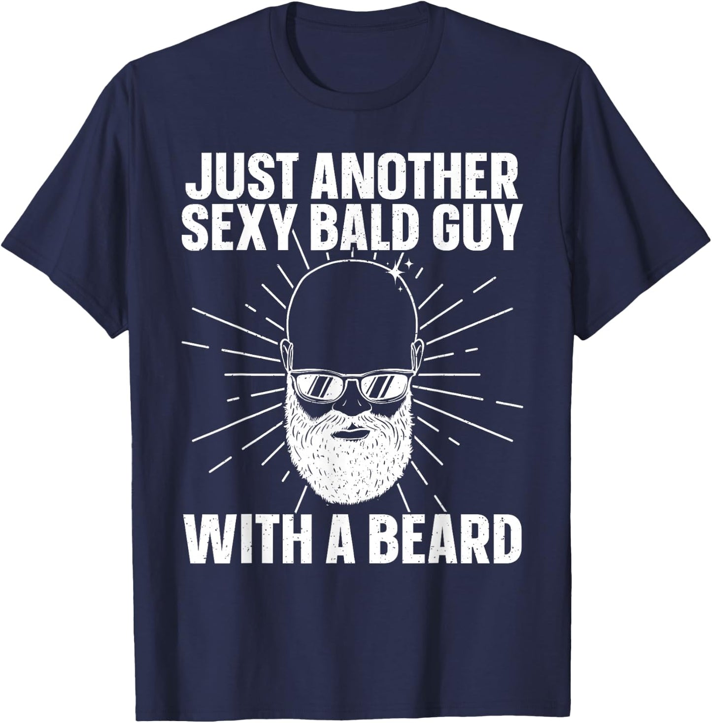 Funny Bald Man Art Boys Facial Hair Bearded Bald Guy T-Shirt - T-Shirt | Navy