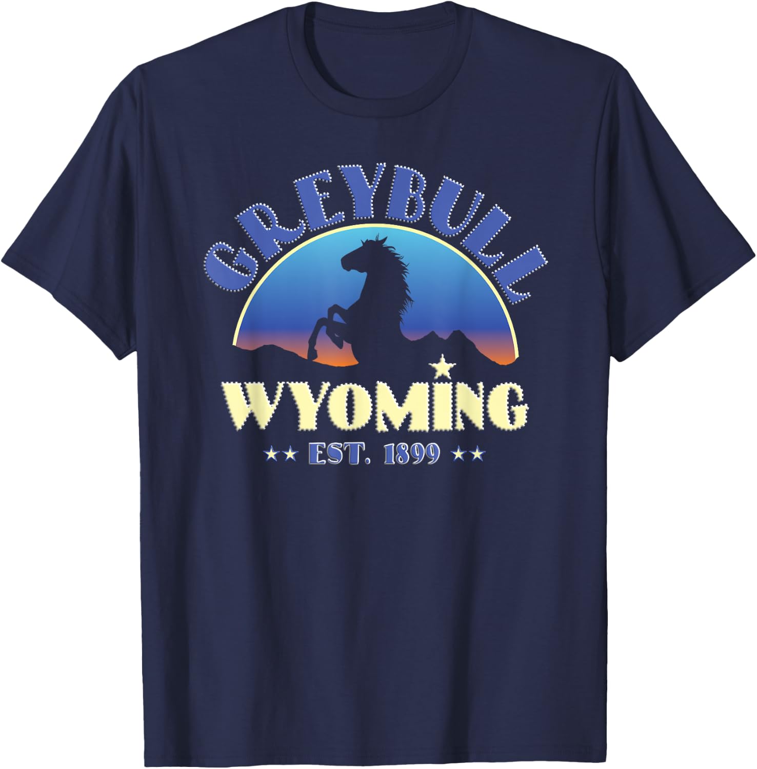 Greybull Wyoming WY Wild Horse T-Shirt - T-Shirt | Navy
