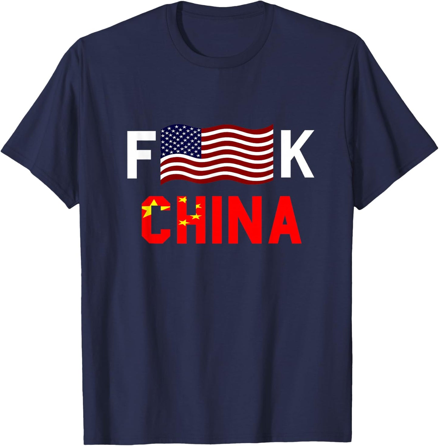 F American Flag K China T-Shirt - T-Shirt | Navy