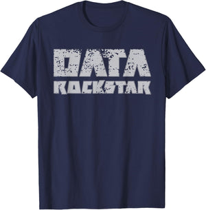 Data Rockstar T Shirt Funny Nerd Analyst Engineers Scientist T-Shirt - T-Shirt | Navy