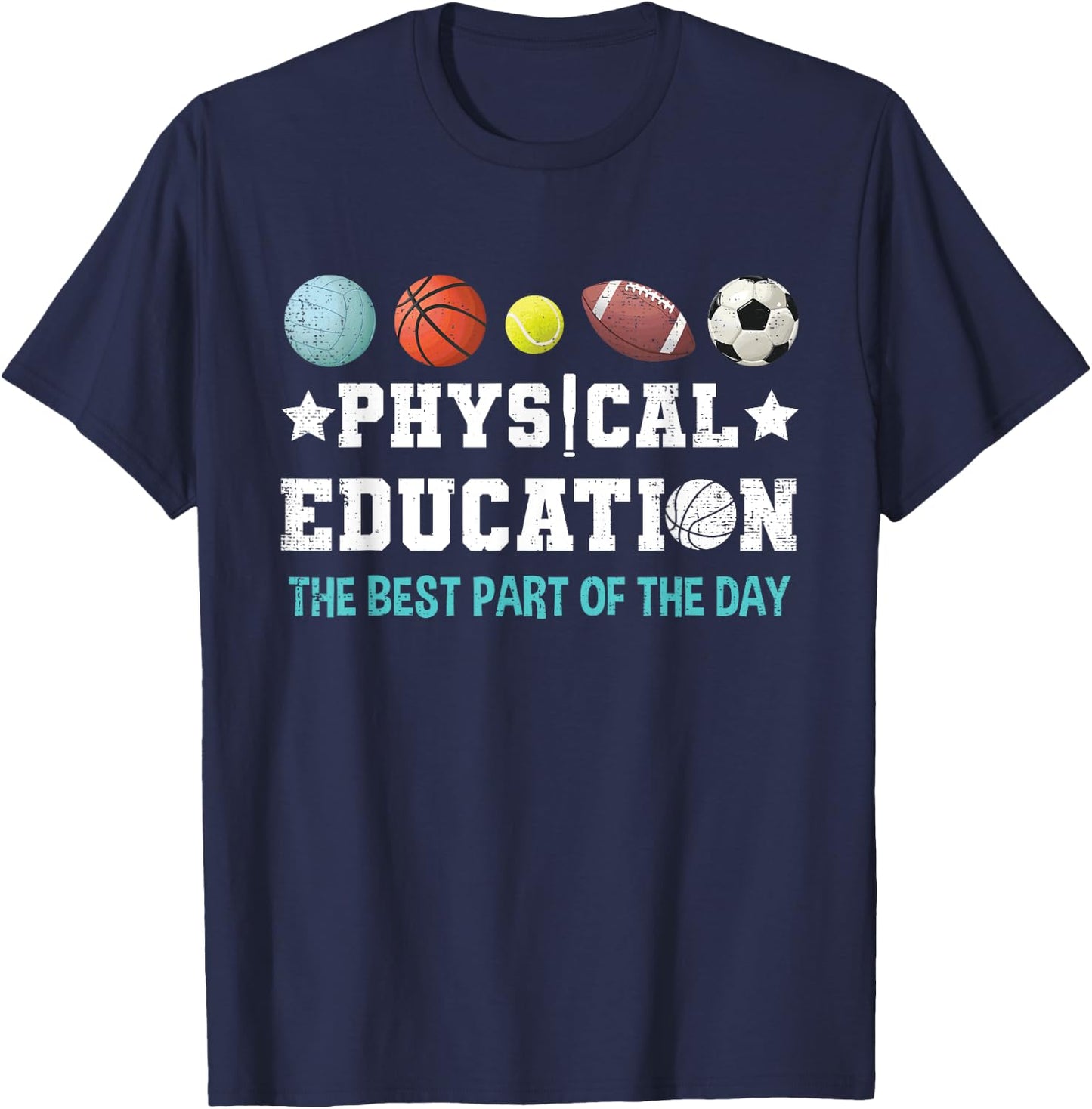 Physical Education PE Teacher Strong School P.E. Teacher T-Shirt - T-Shirt | Navy