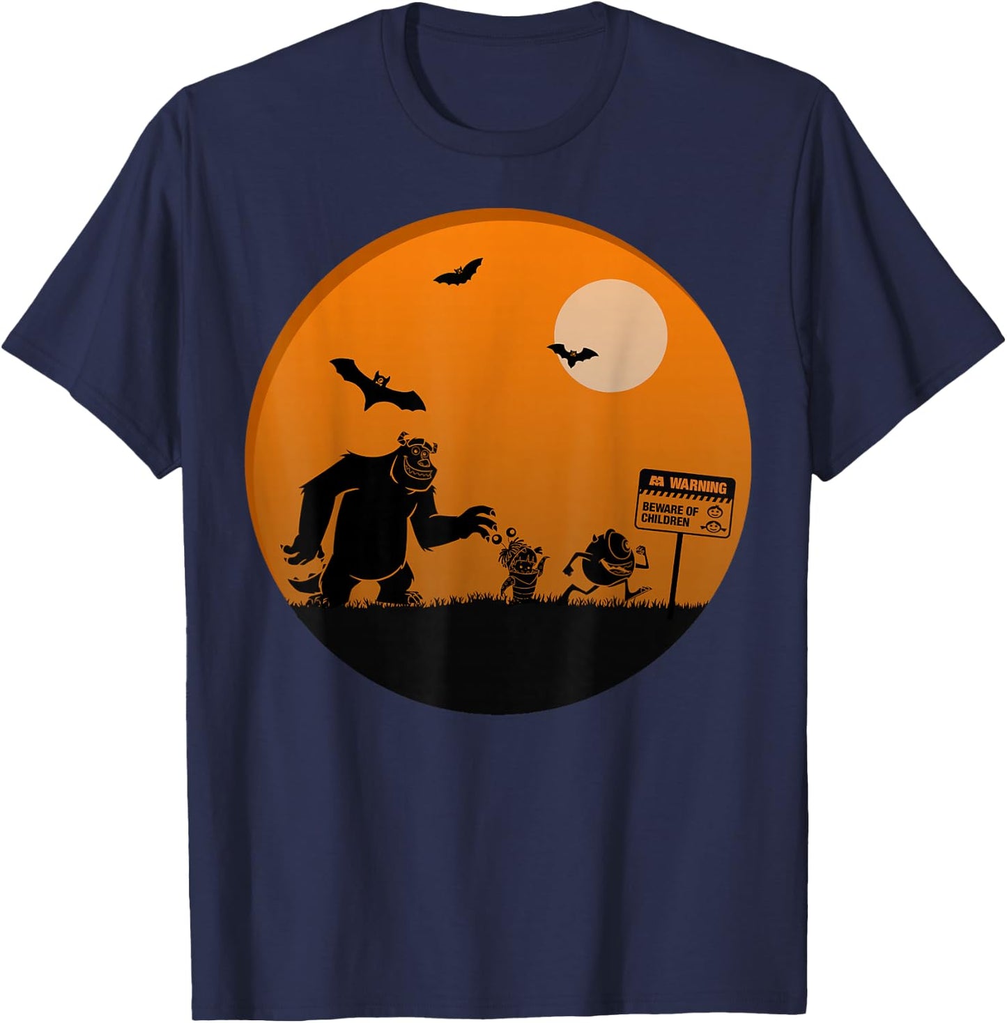 Disney Pixar Monster's Inc. Group Halloween Silhouettes T-Shirt - T-Shirt | Navy
