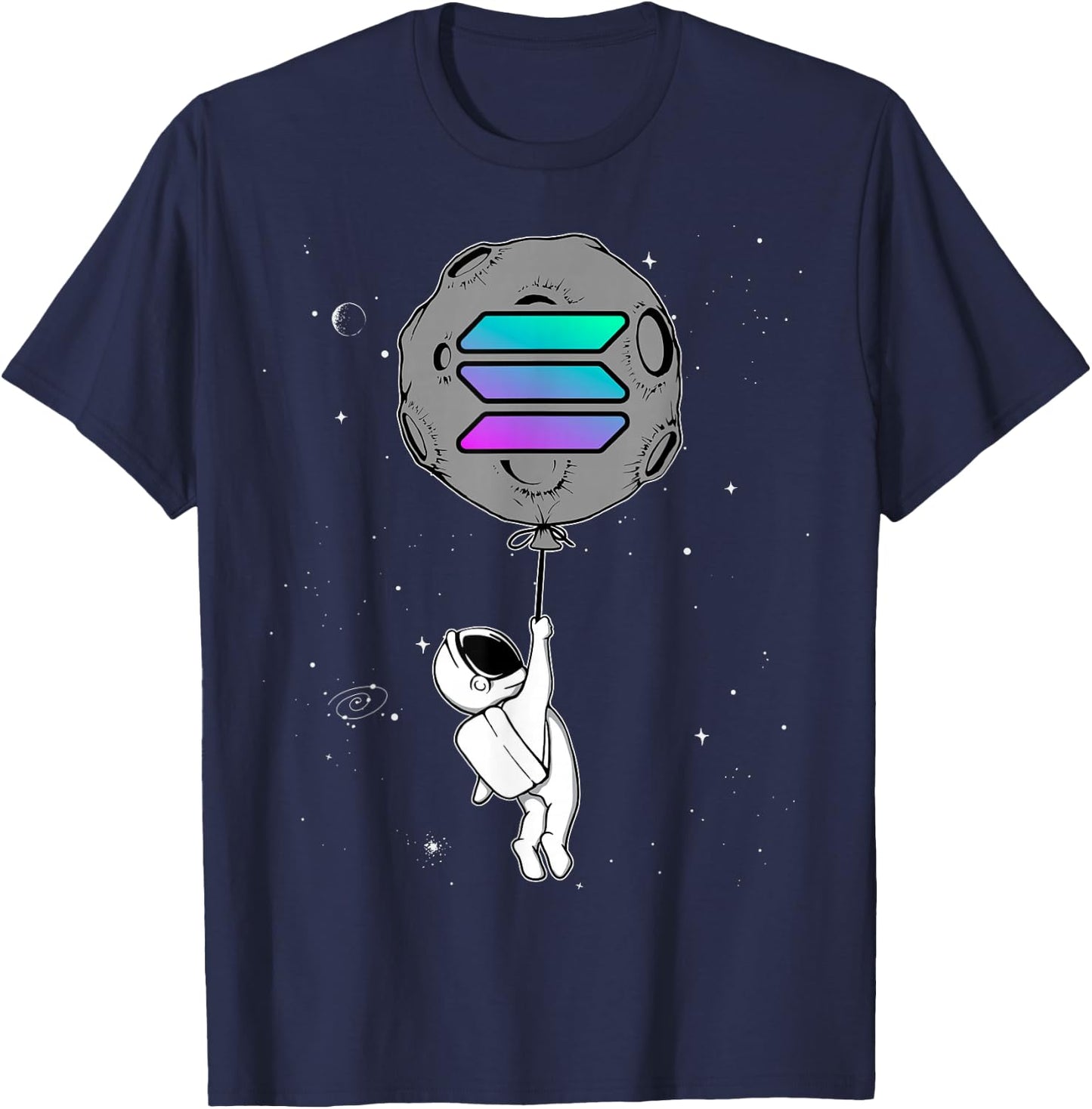 Cryptocurrency Talk Funny Solana Hodl Moon Astronaut T-Shirt - T-Shirt | Navy