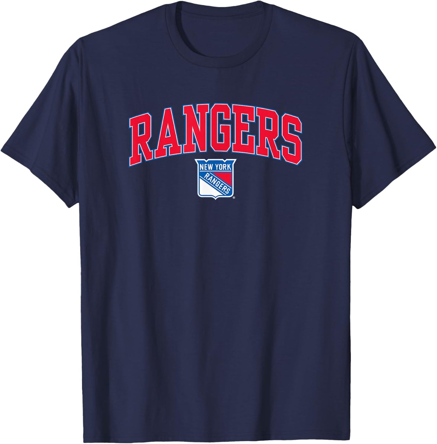 New York Rangers Arch Over - Black, -Adults, Short Sleeve, , NHL, New York Rangers, Sports Fan T-Shirt - T-Shirt | Navy