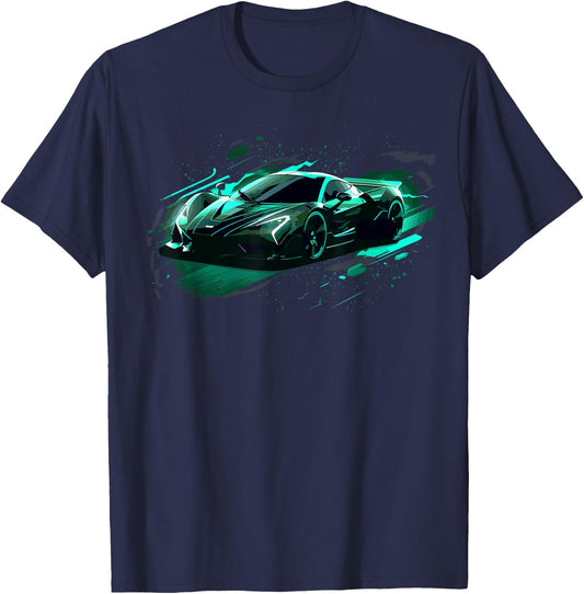 Exotic Concept Sports Car Supercar Luxury Hypercar Graphic T-Shirt - T-Shirt | Navy