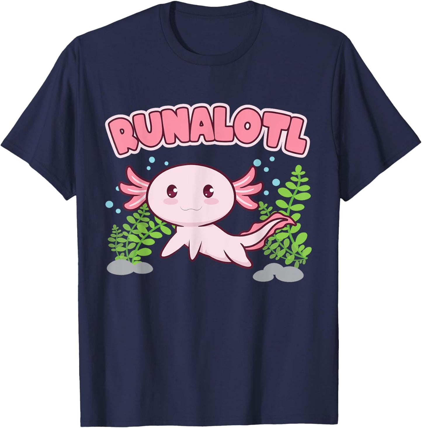 Runalotl Running Axolotl T-Shirt - T-Shirt | Navy