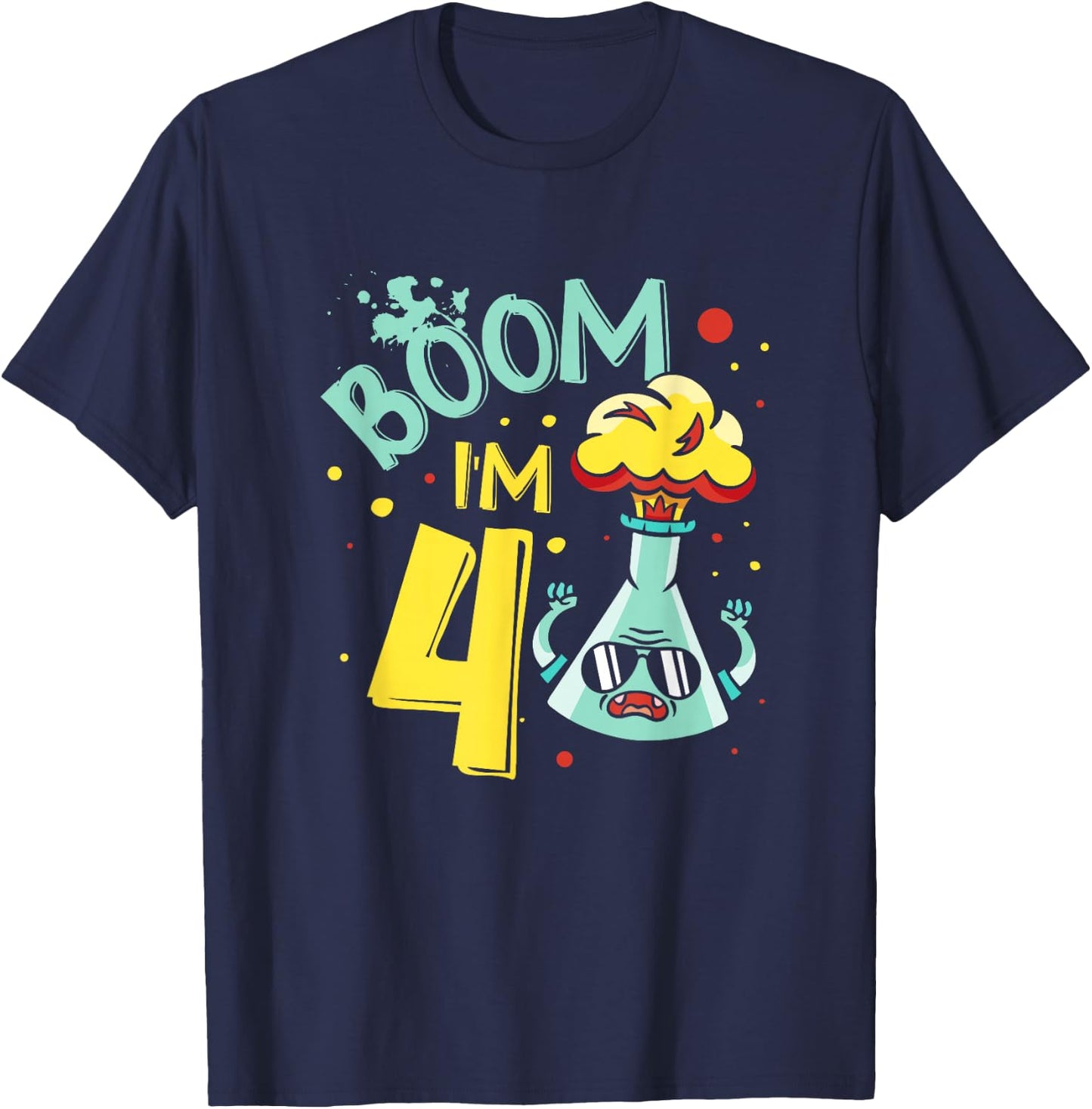 I'm 4 Science Lover Future Scientist Happy Birthday T-Shirt - T-Shirt | Navy