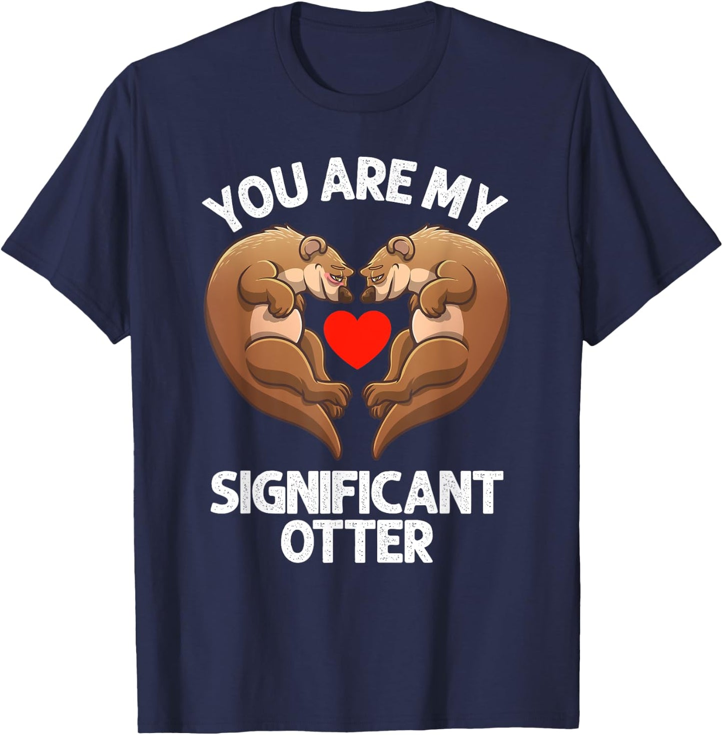 Cute Otter Design Women Sea Otter Wildlife Animal T-Shirt - T-Shirt | Navy