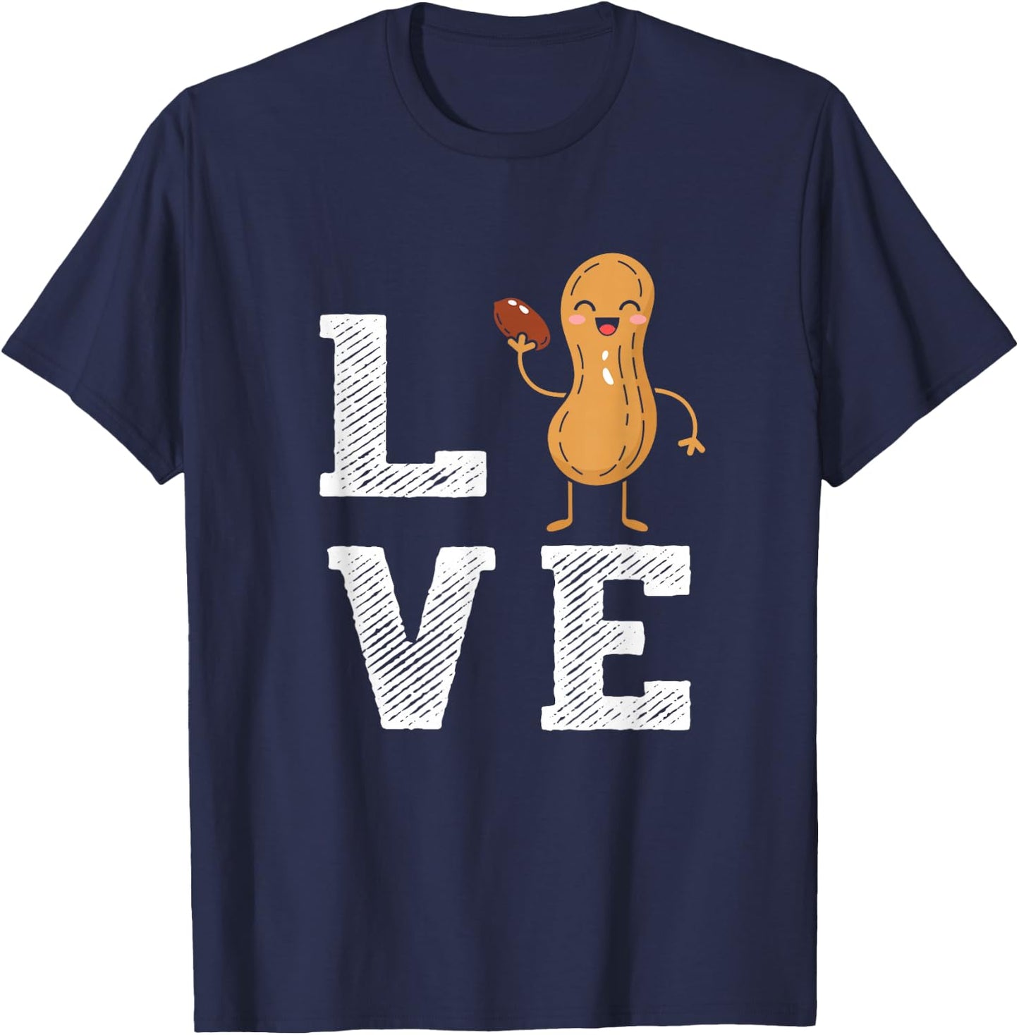 Peanut Love - Peanut Lover Funny T-Shirt - T-Shirt | Navy