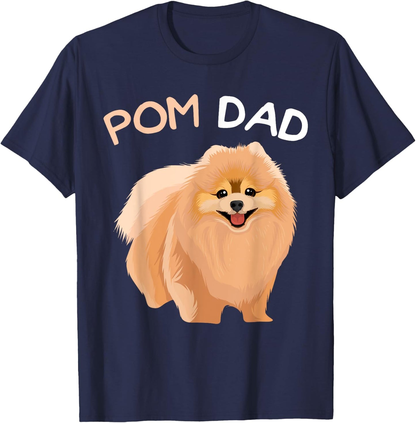 Pomeranian Pom Dad Dog Father T-Shirt - T-Shirt | Navy