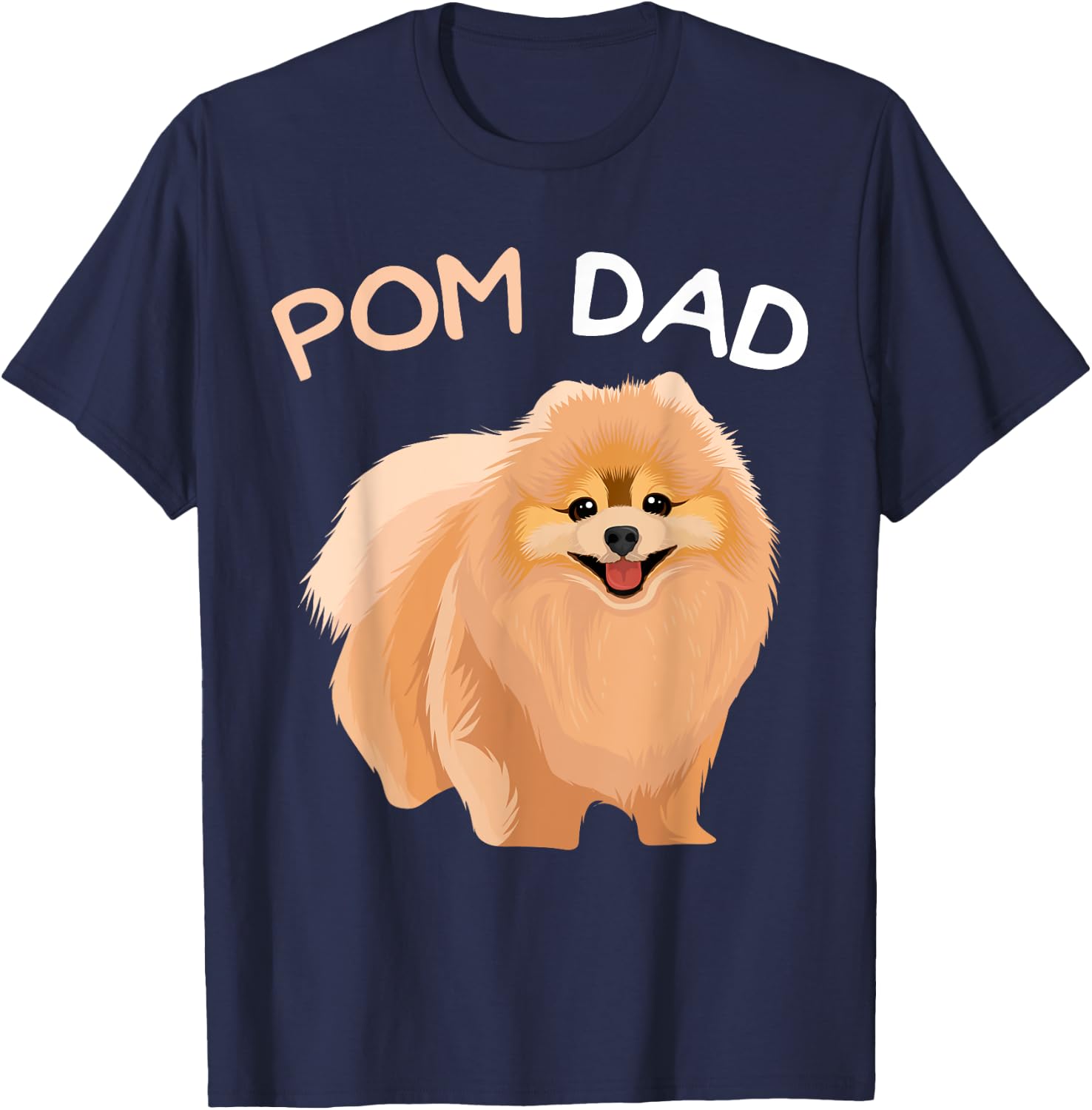 Pomeranian Pom Dad Dog Father T-Shirt - T-Shirt | Navy