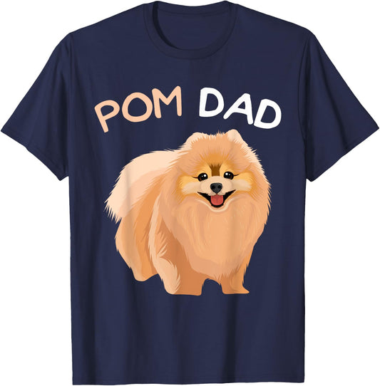 Pomeranian Pom Dad Dog Father T-Shirt - T-Shirt | Navy