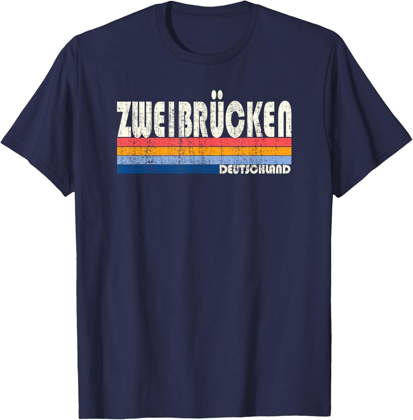 Retro Vintage 70s 80s Style Zweibrücken, Deutschland T-Shirt - T-Shirt | Navy