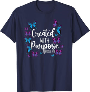 Christian Bible Verse Butterfly Exodus 9:16 T-Shirt - T-Shirt | Navy