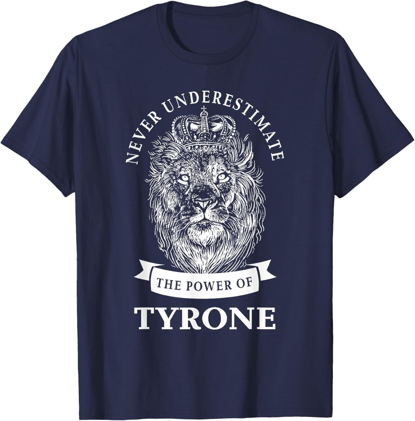 Tyrone Name Lion T-Shirt - T-Shirt | Navy