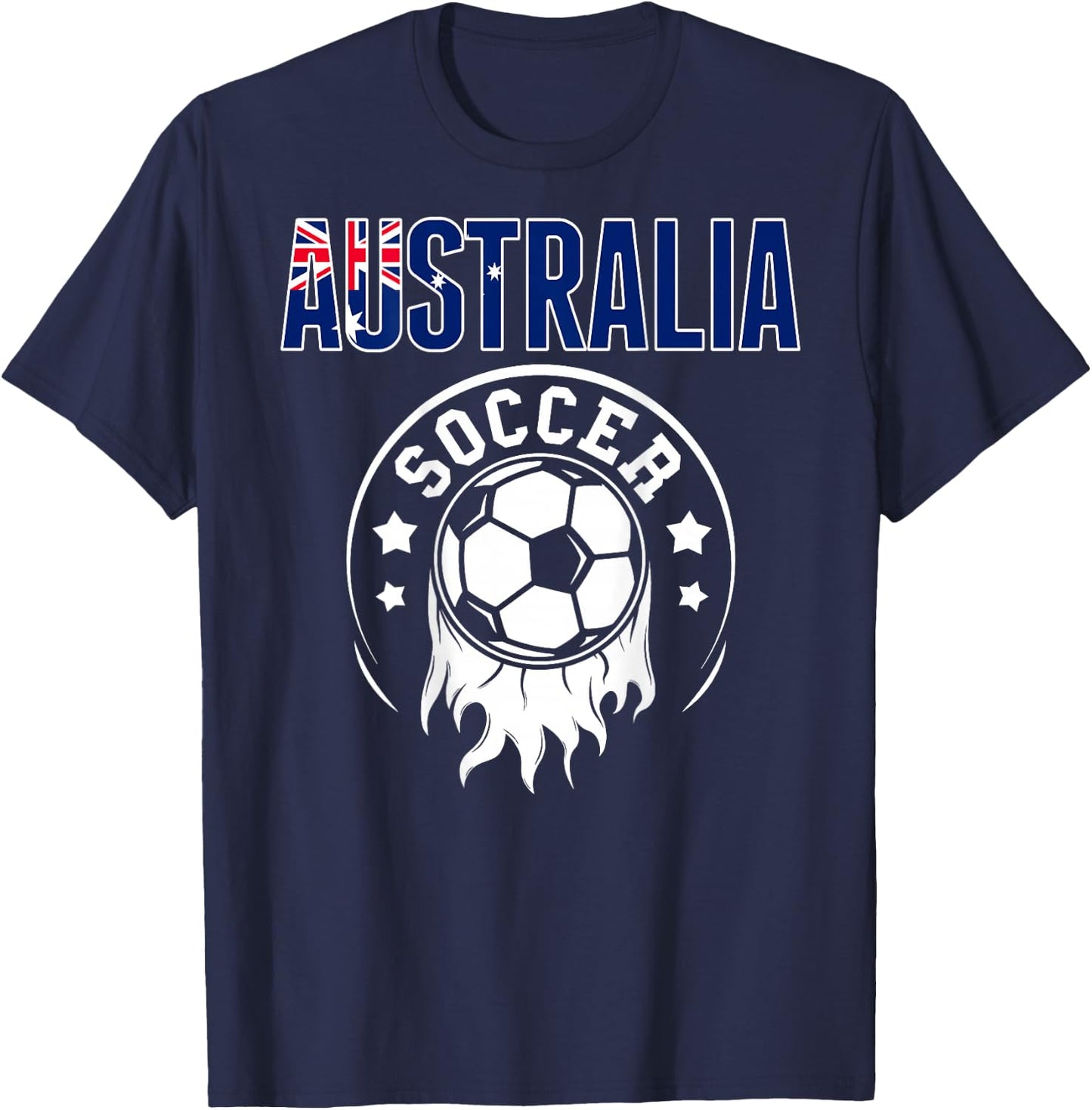 Australia Soccer Fans Jersey Australian Flag Football Lovers T-Shirt - T-Shirt | Navy