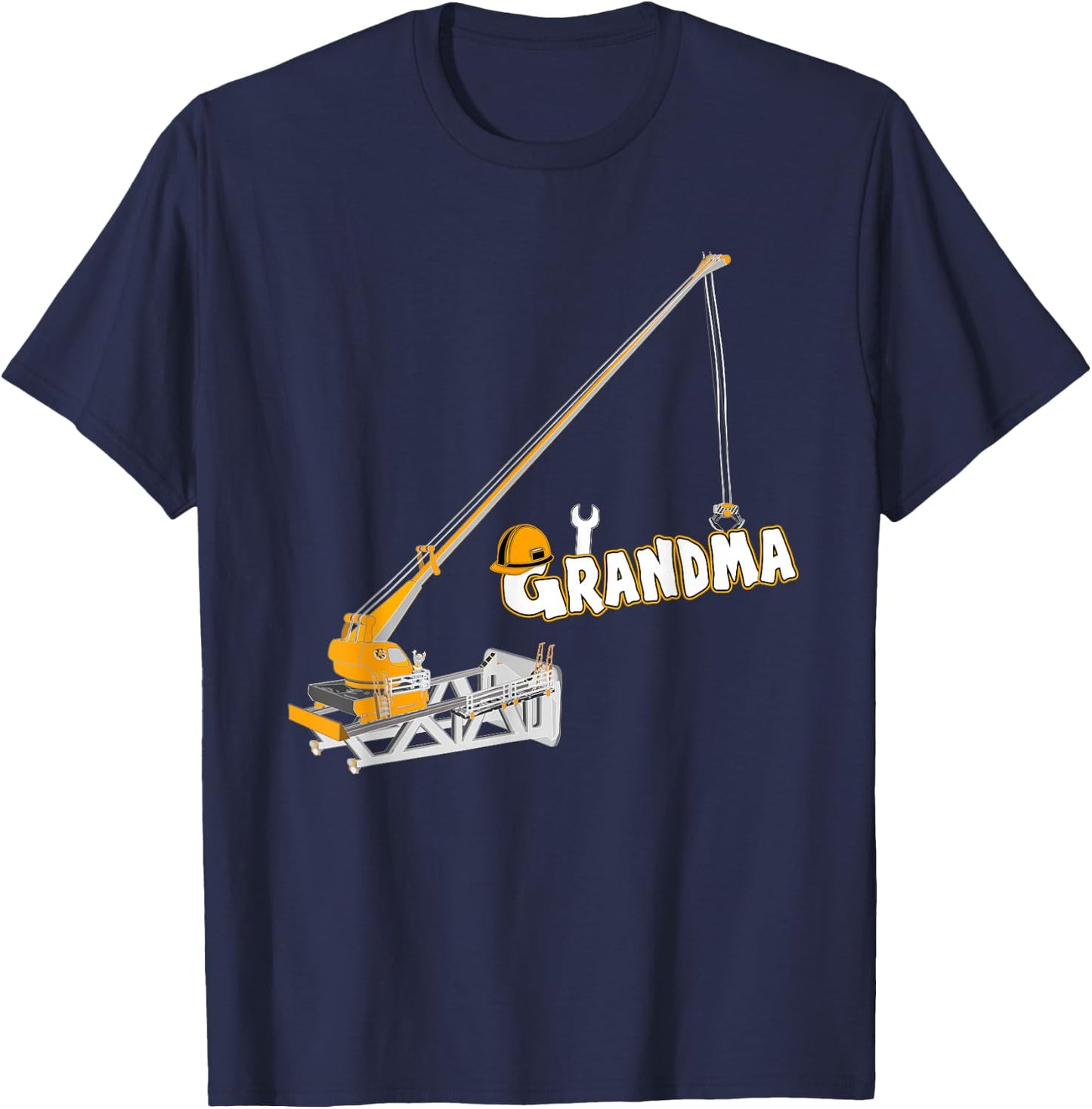 Funny Construction Worker Shirt Grandma Birthday Crew Party T-Shirt - T-Shirt | Navy